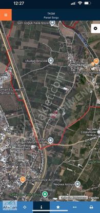 Bursa Osmangazi Armut Mah. Asfalta Cephe 3640 M² Satılık Bahçe