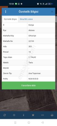Konya Akören Orhaniye De Satılık 2794 Metrekare Müstakil Tapulu Tarla