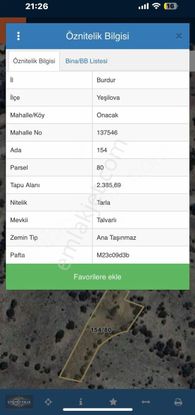 Burdur Yeşılova Onacak