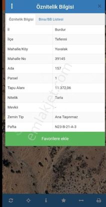 Burdur Tefennide Satlık Tarla