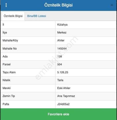 Kütahya Merkez Ahiler, Yatırımlık 5 Dönüm Tek Tapu Tarla