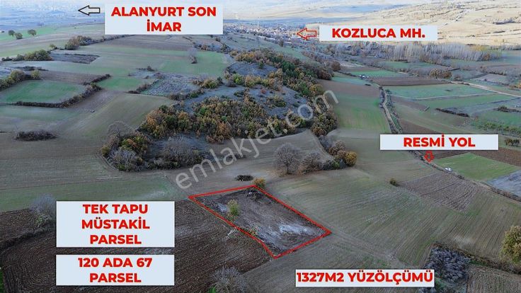 Kozluca'da 1327m2 Tarla Satılık Tek Tapu Müstakil Parsel Uygun !