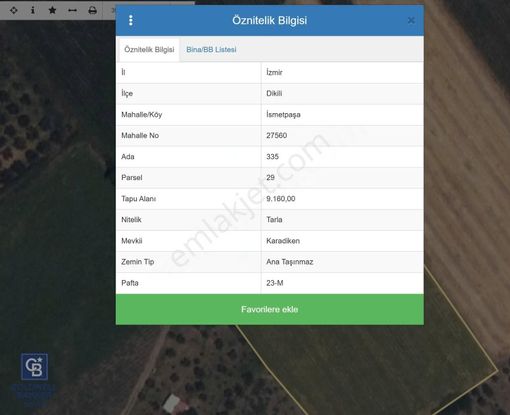 Coldwell Banker Route'tan İsmetpaşa'da Satılık Tarla