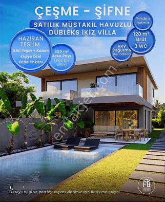Çeşme Yalı 6+2 İki Adet Satılık Villa %50 Peşin Vade İmkanı