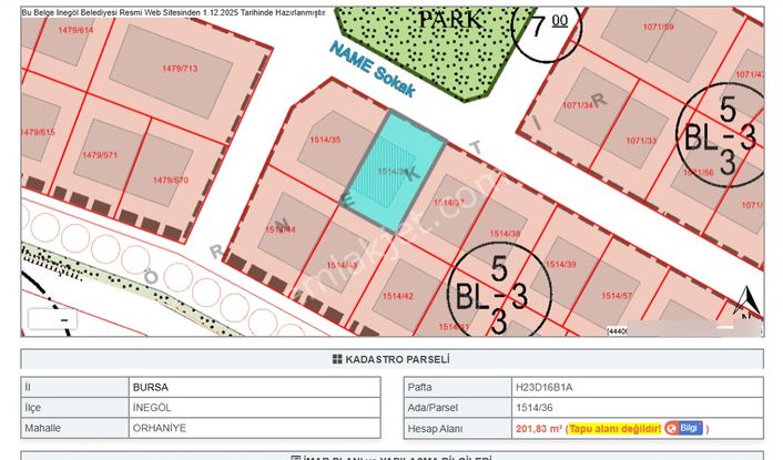 📍 Alanyurt Yeni Mahalle’de Yatırımlık 201 M² Arsa