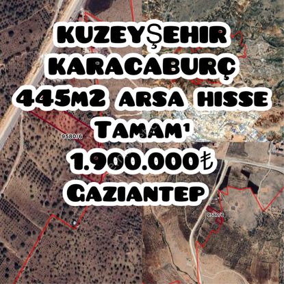 Yatırımlık Fırsat! Gaziantep Kuzeyşehir Karacaburç’ta 445 M² Arsa Hissesi – Tamamı Satılık