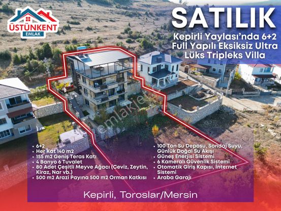 Üstünkent'ten Kepirli'de Satılık 6+2 Tripleks Full Yapılı Lüks Villa