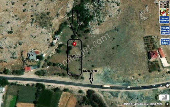 Antalya Korkuteli Kayabaş Küçüklü Arası Tek Tapu Satılık Tarla.