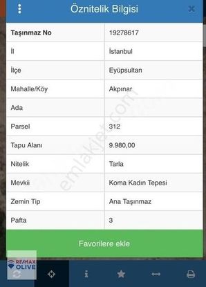 Eyüp Sultan Akpınar Da Satılık Arsa