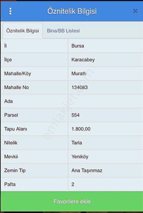 Bursa Karacabey Muratlı Mah 1800 M2 Fırsat Arazi