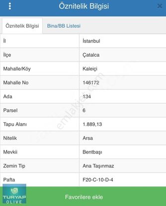 Çatalca Kaleiçi Merkez'de Satılık İmarlı Arsa