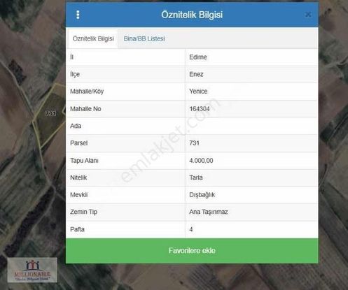 Saros'un İncisi Enez / Yenice' De Bulunan 4000 M2 - Acil Satılık