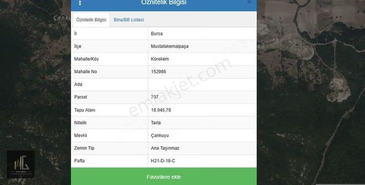 Hakan Girgin'den Mustafakemalpaşa Körekem'de Satılık 757m² Arazi