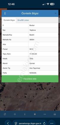 Burdur Yeşilova Bedirli’de Satılık