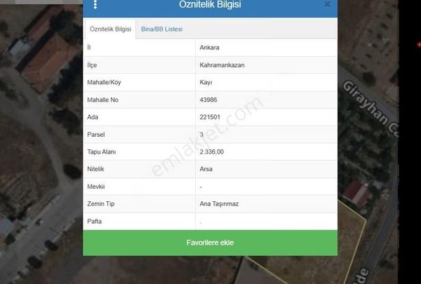 Kahraman Kazan İmarlı Fırsat Arsa 1557 M2