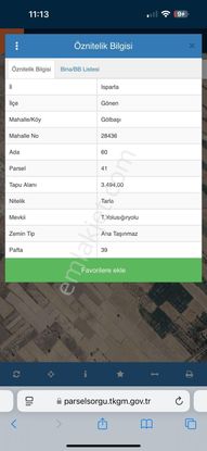 Işıl Emlaktan Isparta Gönen Gölbaşı Mevkiinde Satılık Tarla