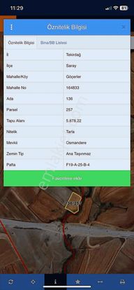 Acil Satılık Tarla Saray Göçerlerde Hızlı Tren Hattına Cephe