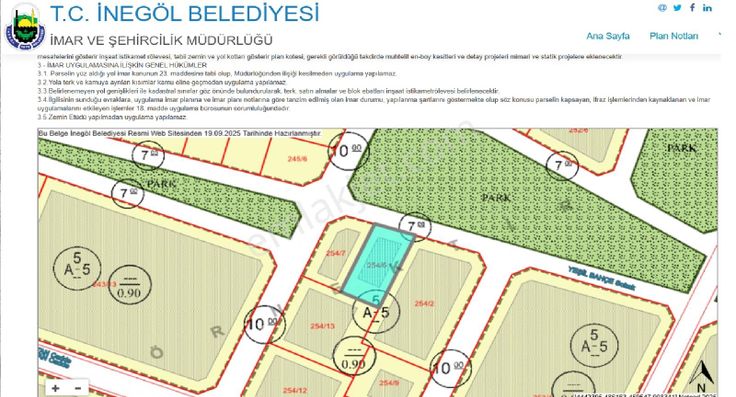 İnegöl Ün Yaşam Merkezi Alanyurt Ta Satılık Mükemmel Arsa