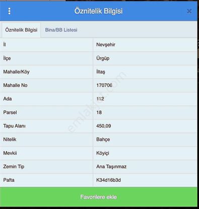 Konal'dan Fırsat Ürgüp'te 450m2 Tek Tapu Bahçe