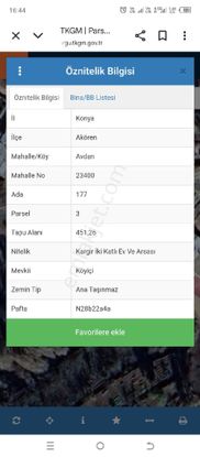 Akören Avdan Da 2 Katlı Ev Ve Arsası