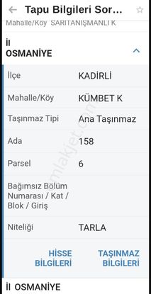 Sahibinden Satılık Tarla