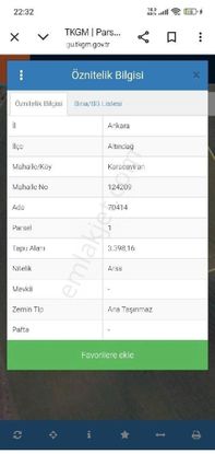 Ankara Altindağ Da Satılık Arsa