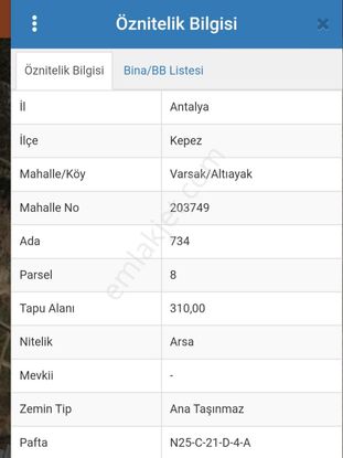 Antalya/kepez/altıayak Mahalesinde Satılık 310 M2 İmarlı Arsa