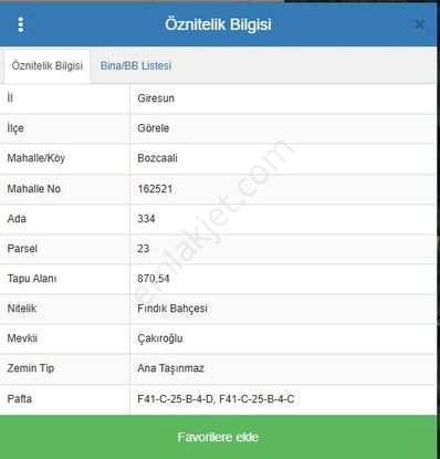 Giresun Görele Bozcaalide Satılık Fındık Bahçesi