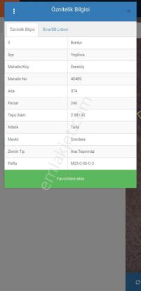 Sahibinden Burdur Yeşilova Dereköy