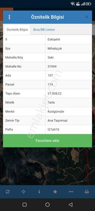 Mihalıççık Seki Mh.de Satılık Tarla