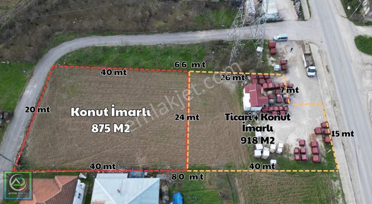 875 M2 İmarlı Arsa Satılık Altındere Yolu Üzeri / Harunusta
