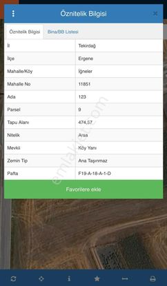 Ergene İğnelerde Konut İmarlı 474,57 M² Yatırımlık Satılık Arsa