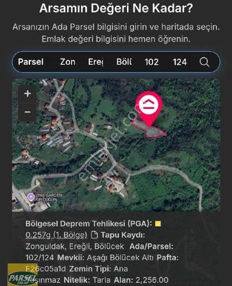 Parselemlak Dan Kdz.ereğli Bölucek Mah.de Satılık Arsa