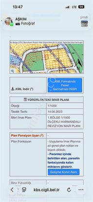 Harmandalıda 7 Kat İmarlı Arsa