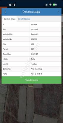 Korkuteli Taşkesiği’nde 4.567 M² Tek Tapu Yatırımlık Tarla